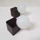 Pair of vintage opalin glass and plastic wall light  from the 1970s