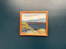 Swedish Oil on Canvas – “Landscape II” by Stig Delang –Vintage & Framed