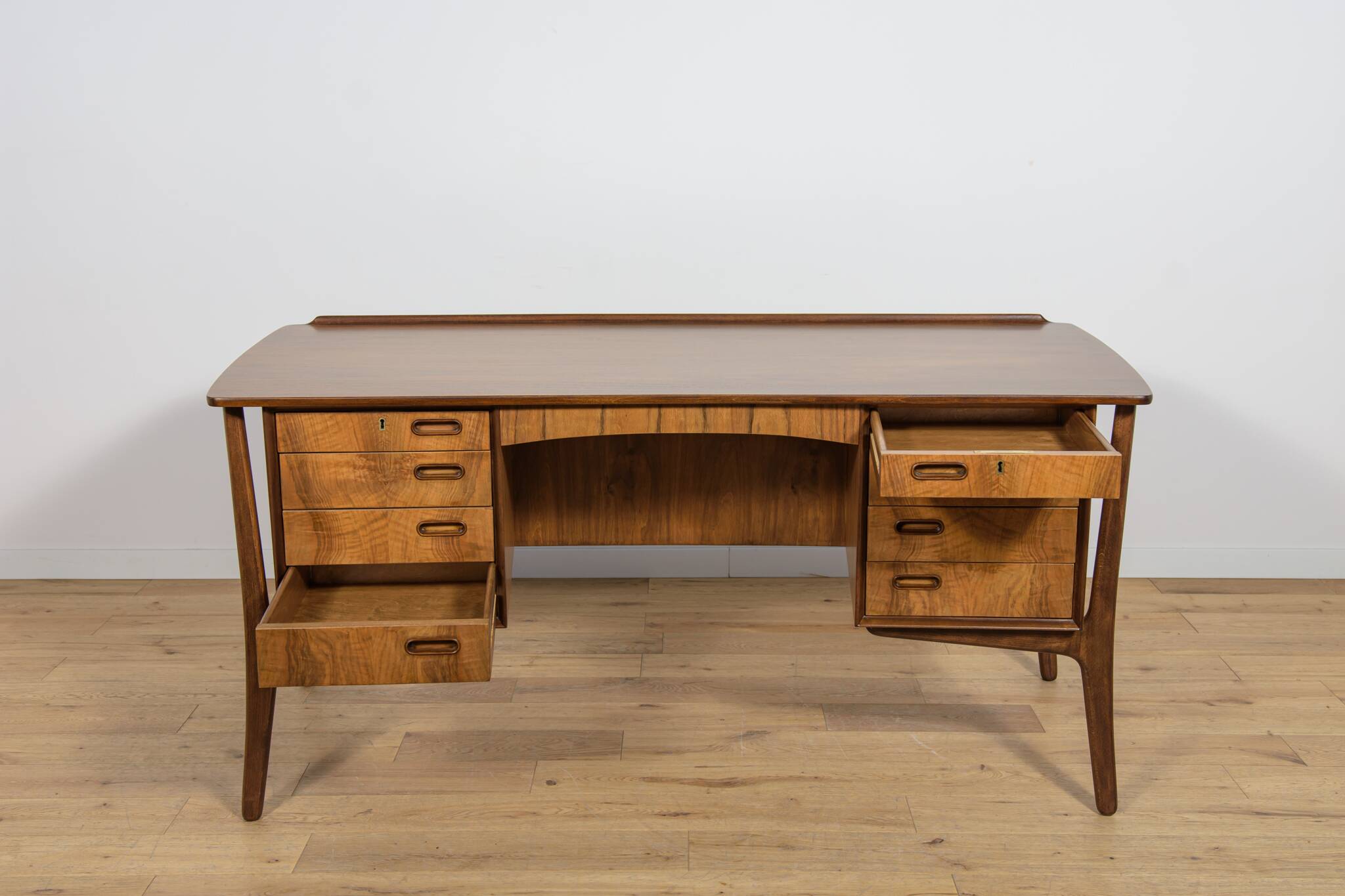 Mid-Century Walnut Desk by Svend Åge Madsen for H.P. Hansen, Denmark, 1960s