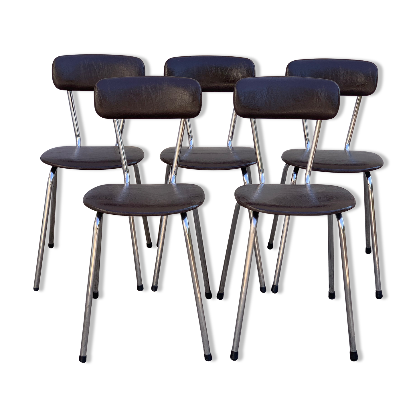 Chairs skaï and chrome 1970