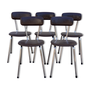 Chaises skaï et chrome