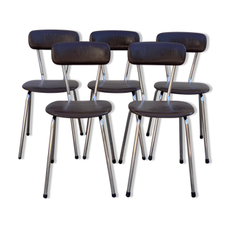 Chairs skaï and chrome 1970