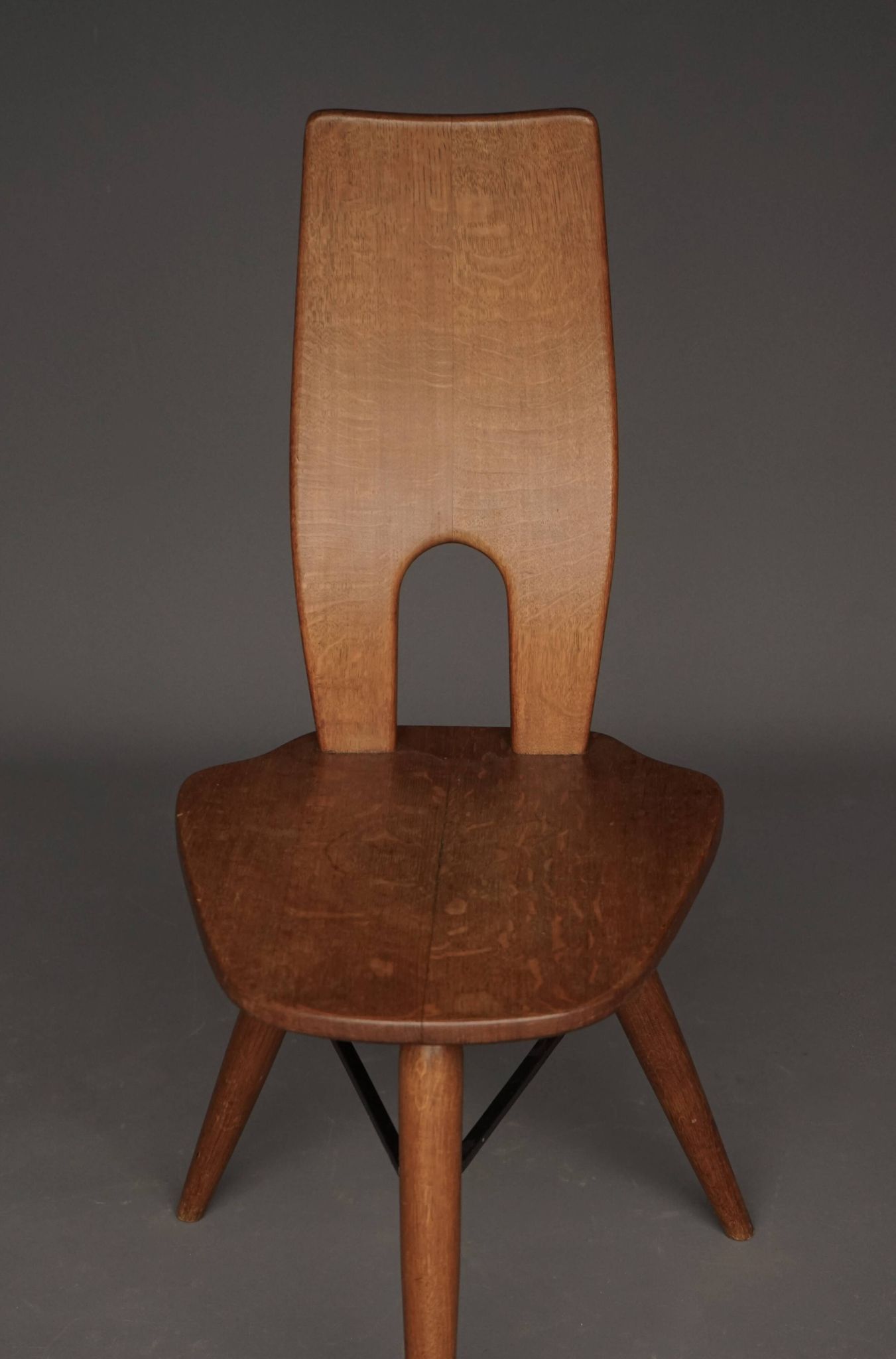 Italian oak accent chair, 1950s