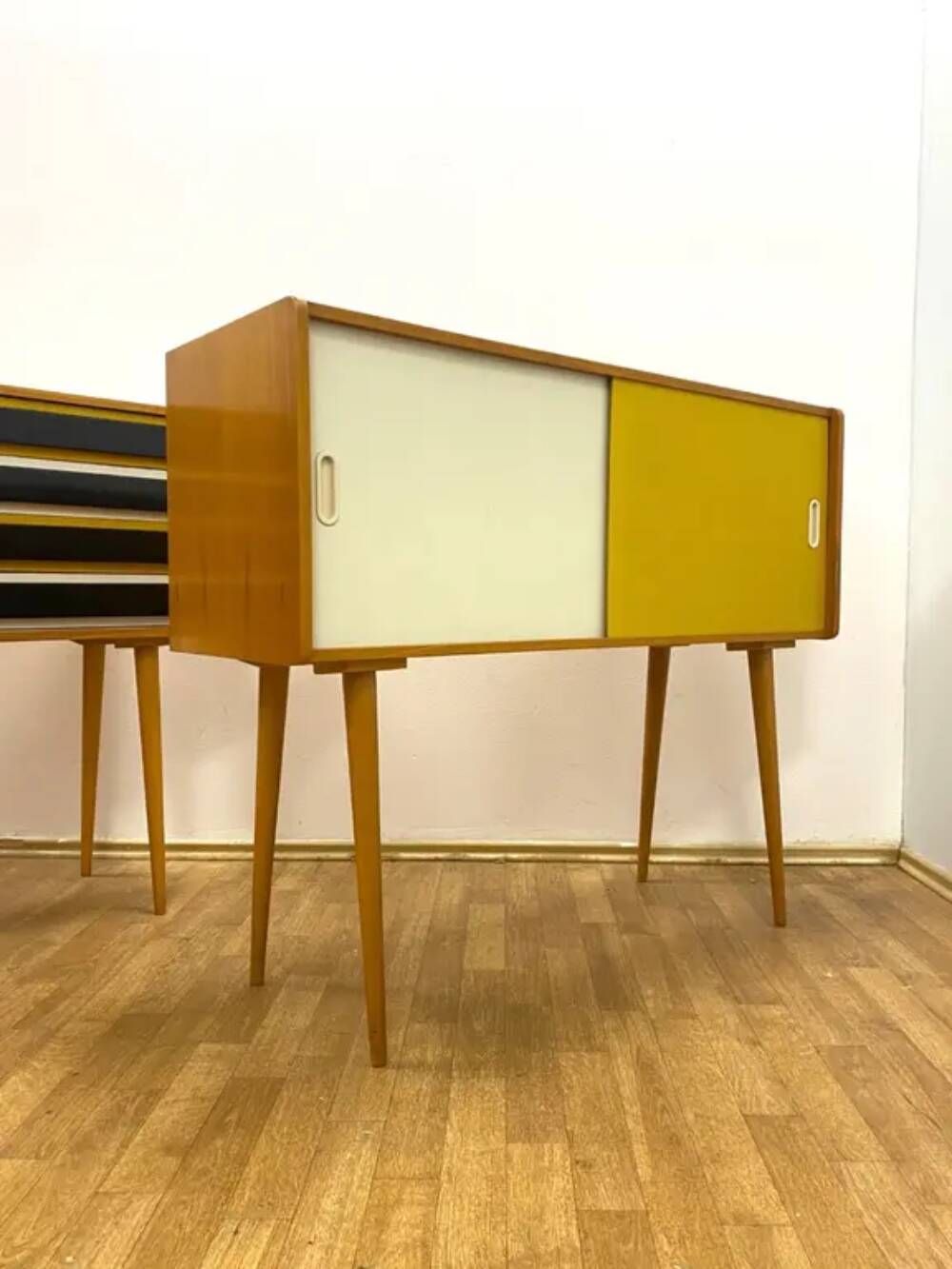 Retro chests of drawers, Jiří Jiroutek, 1960s, Czechoslovakia