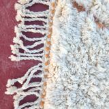 Beni Ouarain rug 300x200 cm – Thick ivory wool, diamond patterns