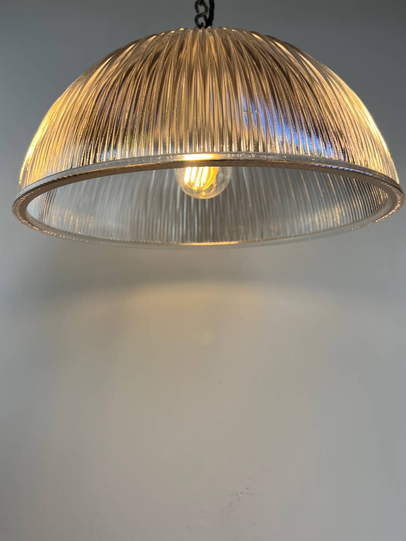 HOLOPHANE LARGE DIAMETER PRISM PENDANT 1930 Ø 38 CM