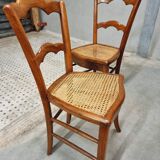 Antique set of chairs walnut with webbing