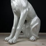 Large ceramic sculpture of a Bassano dog, 1980s.