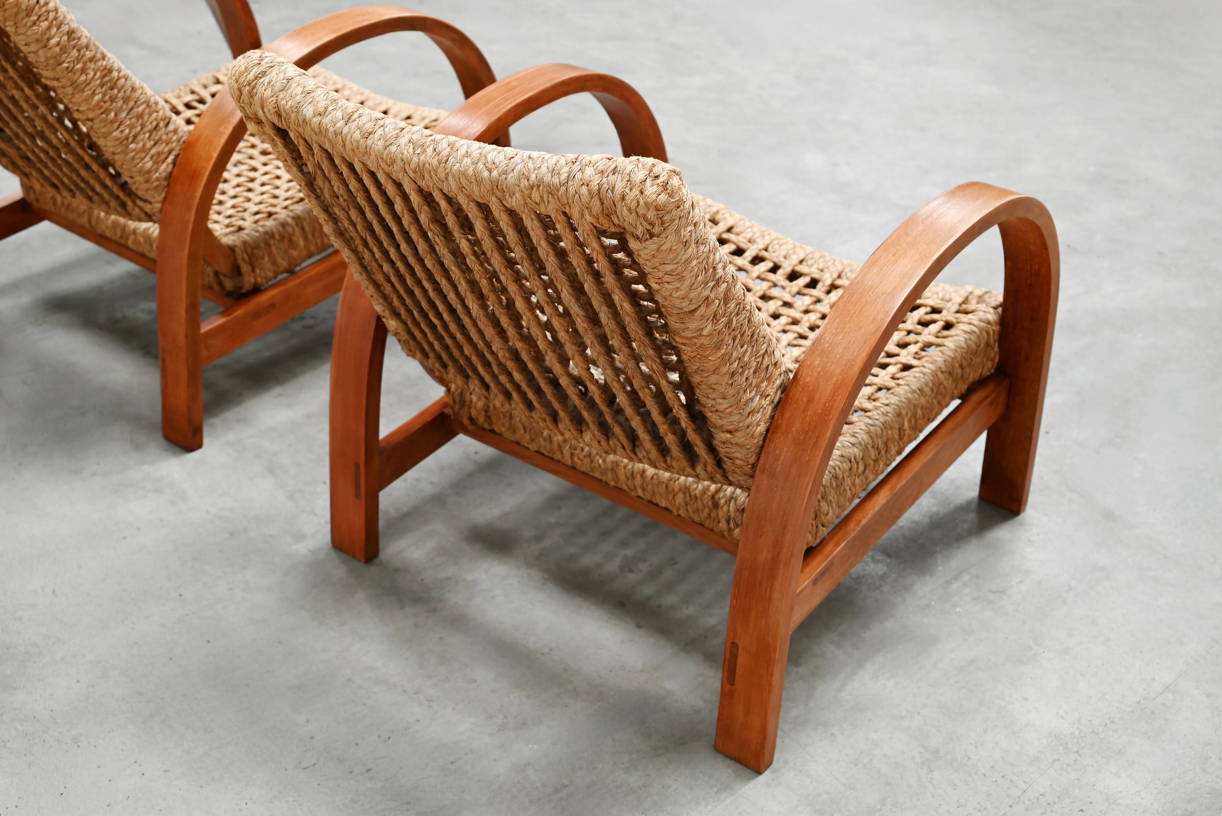 French Rope Easy Chairs, Art Deco 1940's