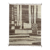Tapis fait main de style marocain moderne. 100 % laine naturelle. Options personnalisées disponibles.