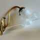 Swan neck wall lights in bronze and glass - early 20th century.