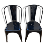 Pair of black A Tolix chairs