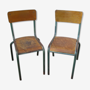 2 chaises d'école Mullca
