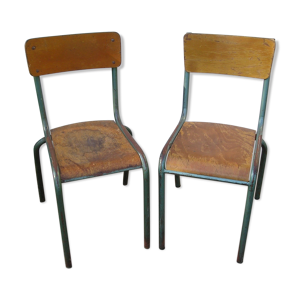 2 chaises d'école Mullca