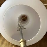 White opaline globe, Space Age ellipse, neck, stacked saucers