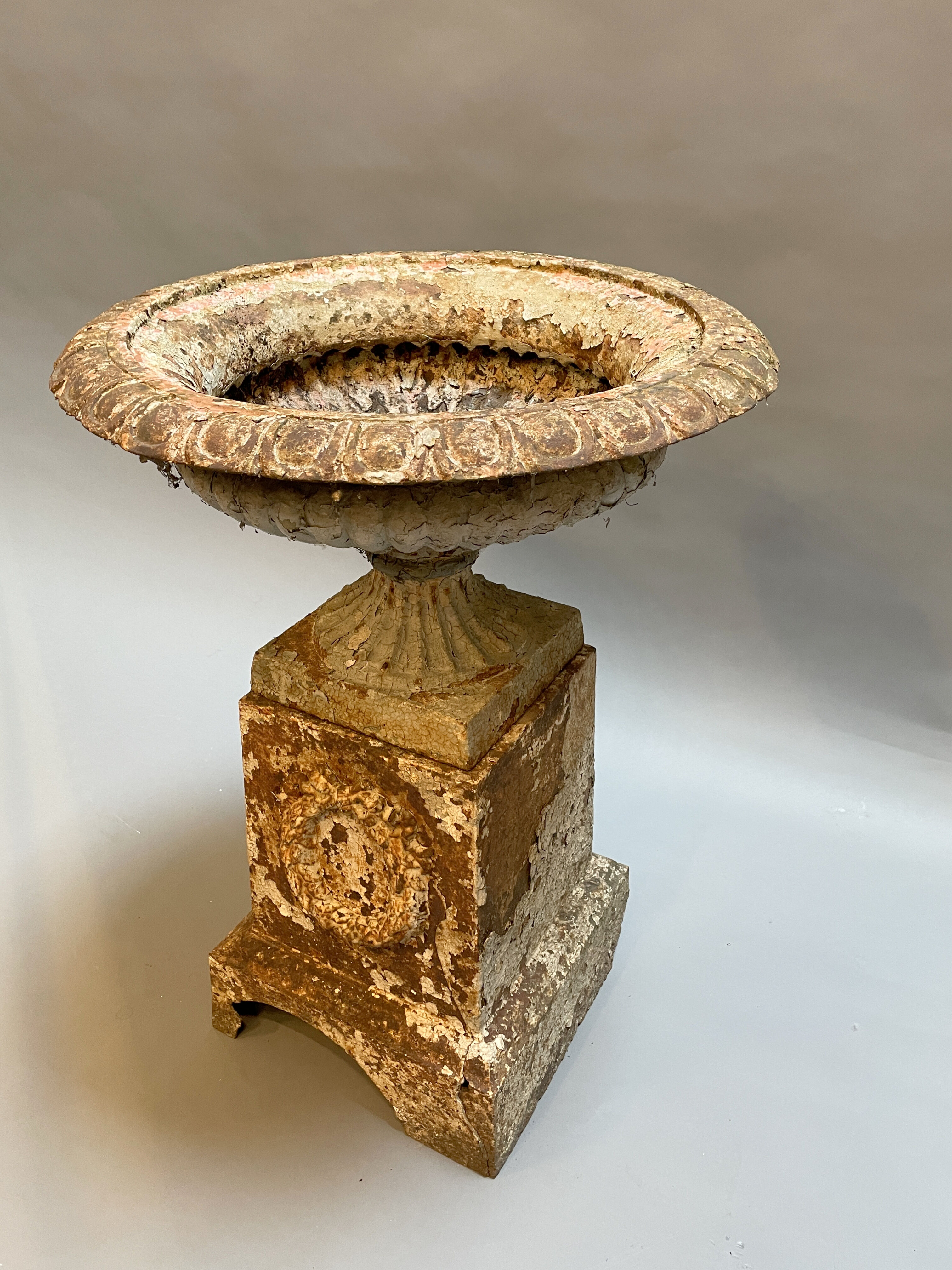 Victorian cast iron garden urn