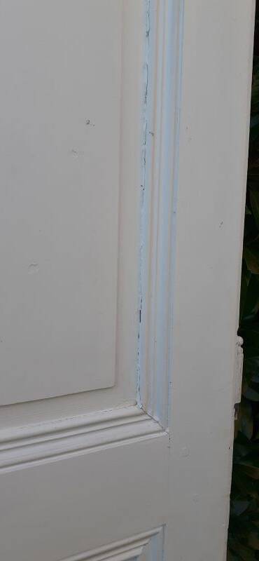 Communication door h216.5x87cm old paneled, molded