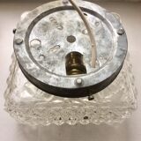 Square chiseled glass ceiling light