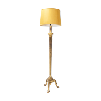 Gild Wood Gesso Italian Floor Lamp