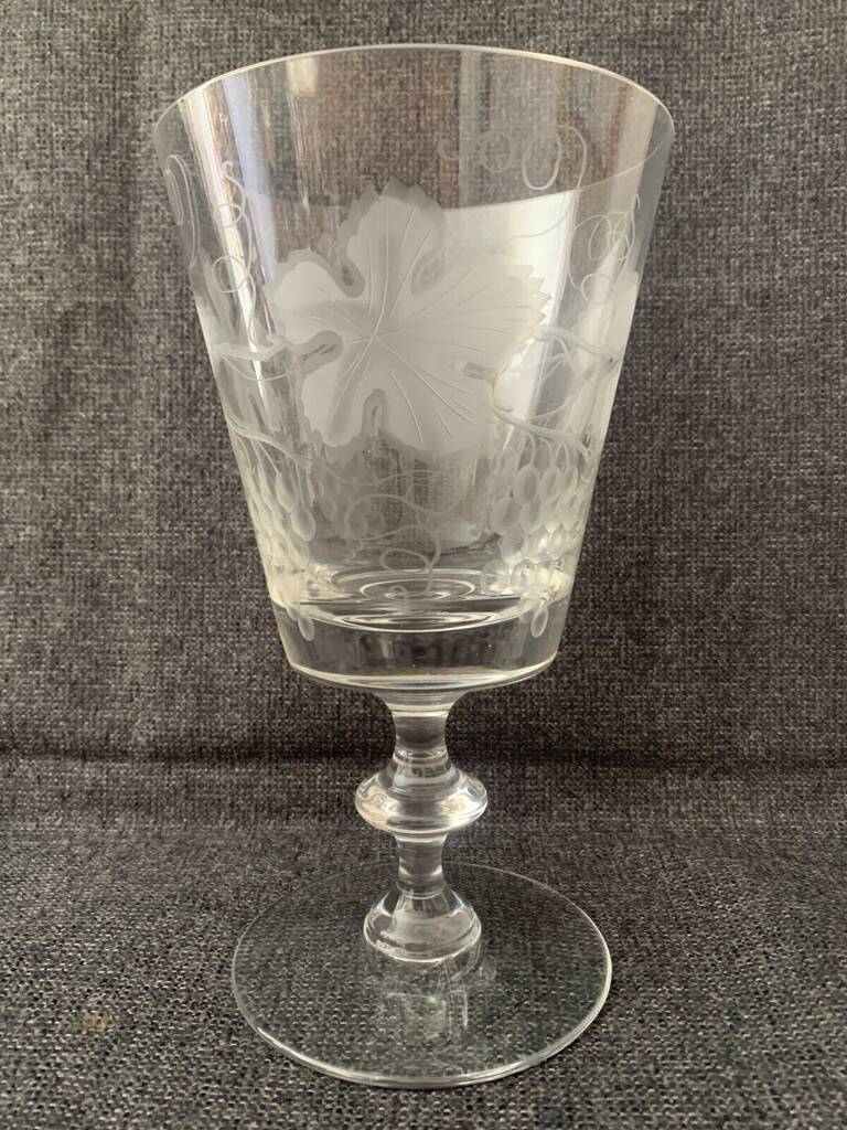 Grande Coupe Cristal Val St Lambert Décor de Pampres