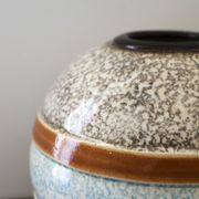 Vase boule céramique émaillée art déco signé