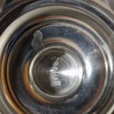 Burgundy footed cup in pewter with ram's head