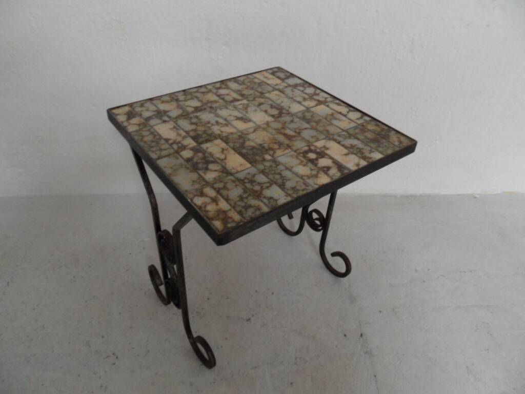 Vintage sidetable with tiles 1960's