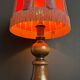 Large 1960s bell-shaped lamp with fringed shade
