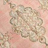 5x10 pink and beige classic turkish rug, 291x163cm