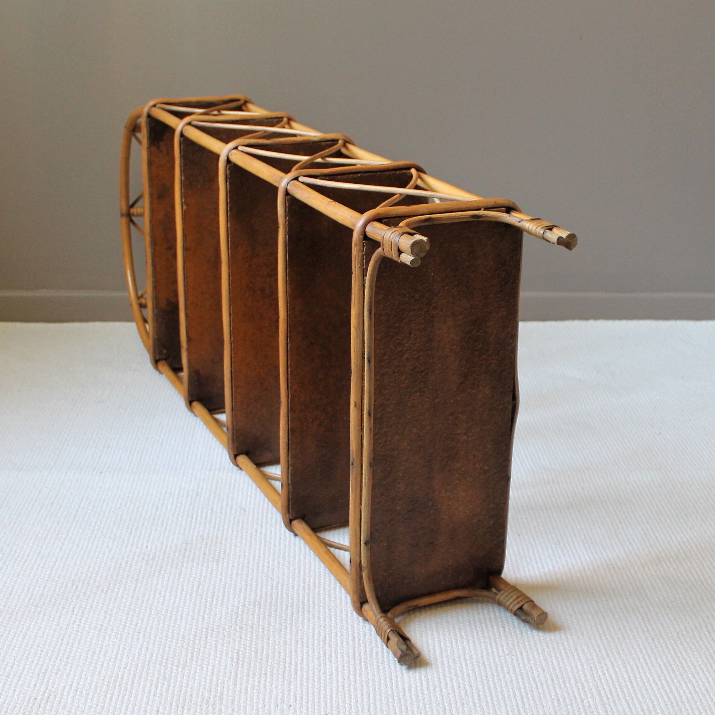 Vintage rattan library