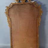 Ancien miroir bois sculpté cérusé décor colombes style Louis XVI Shabby 85x53 cm B572
