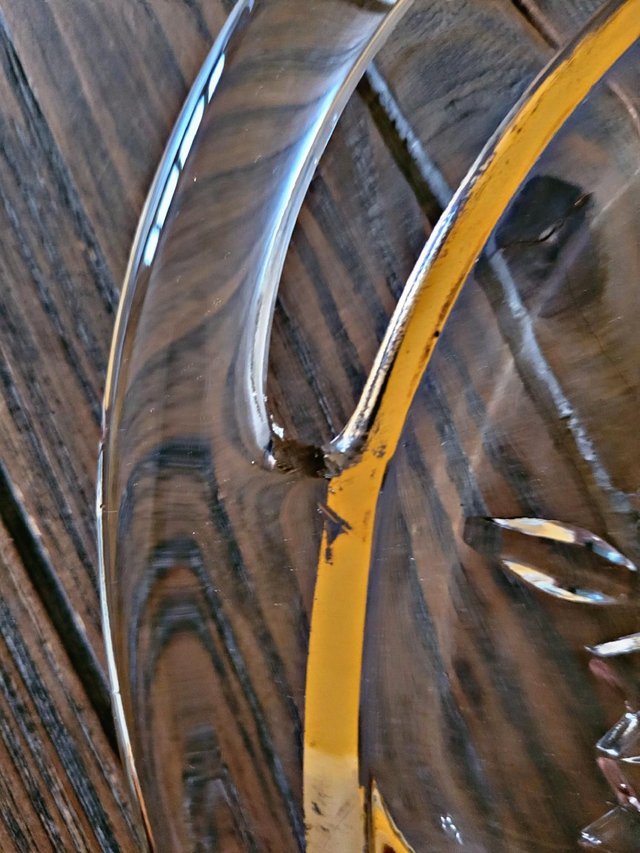 Vintage glass moulded aperitif server with handles and gilding.