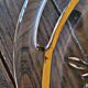 Vintage glass moulded aperitif server with handles and gilding.