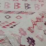 Traditional Berber multicolored white carpet  208x127cm