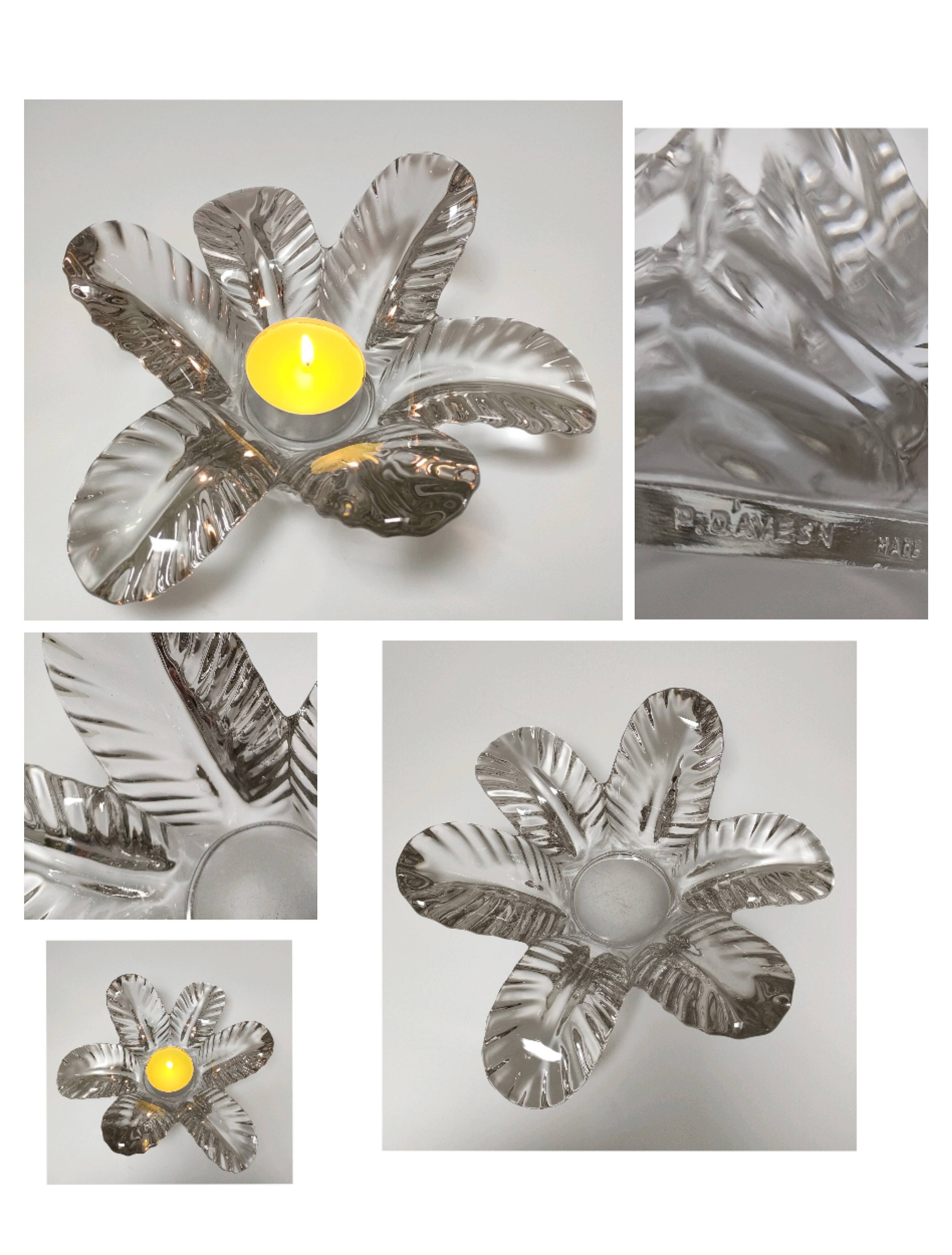 Flower candle holder glass centerpiece Pierre d'Avesn