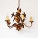 Lustre floral vintage doré par Hans Kögl