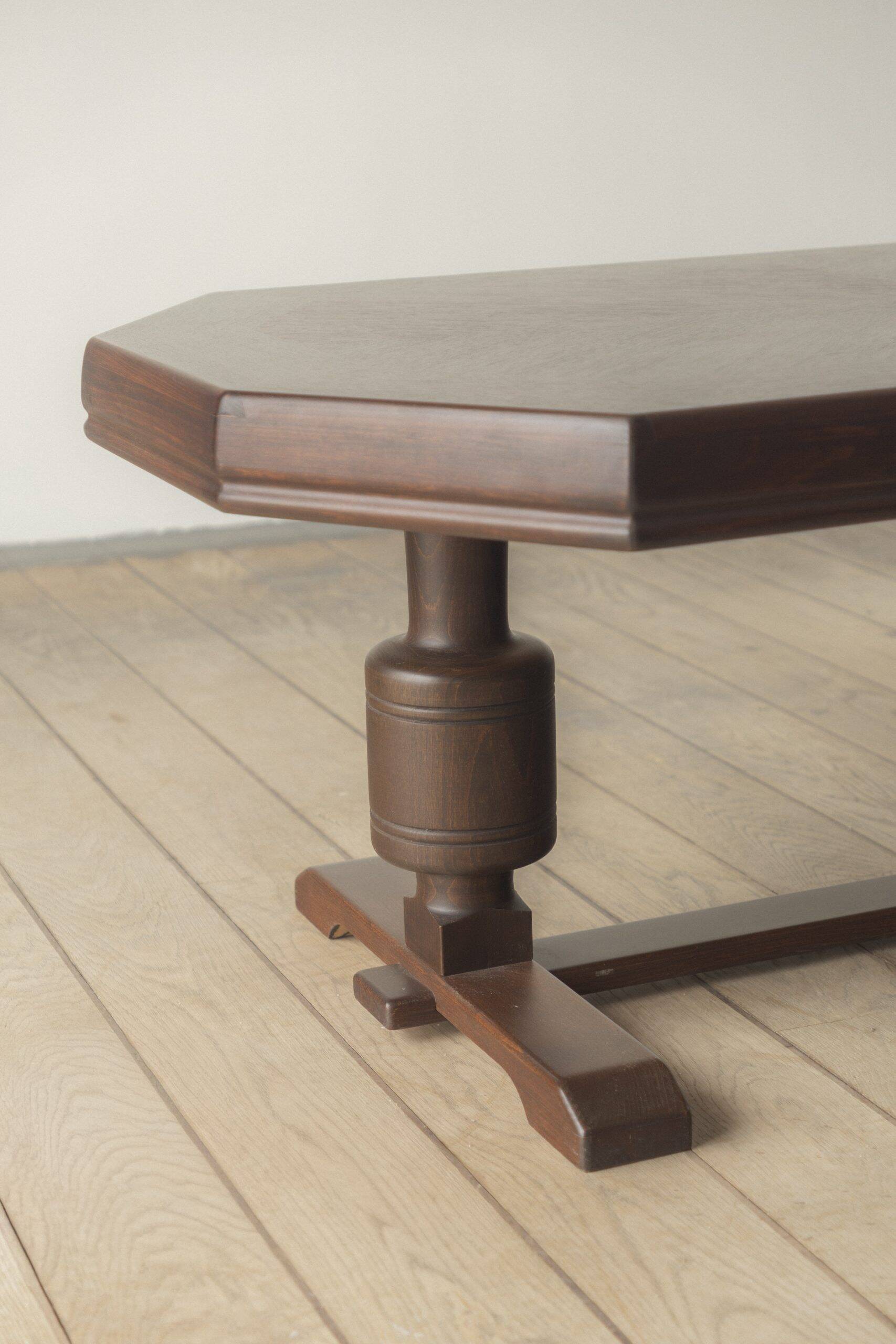 Dark stained wood coffee table