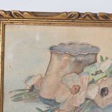 Watercolor white flowers