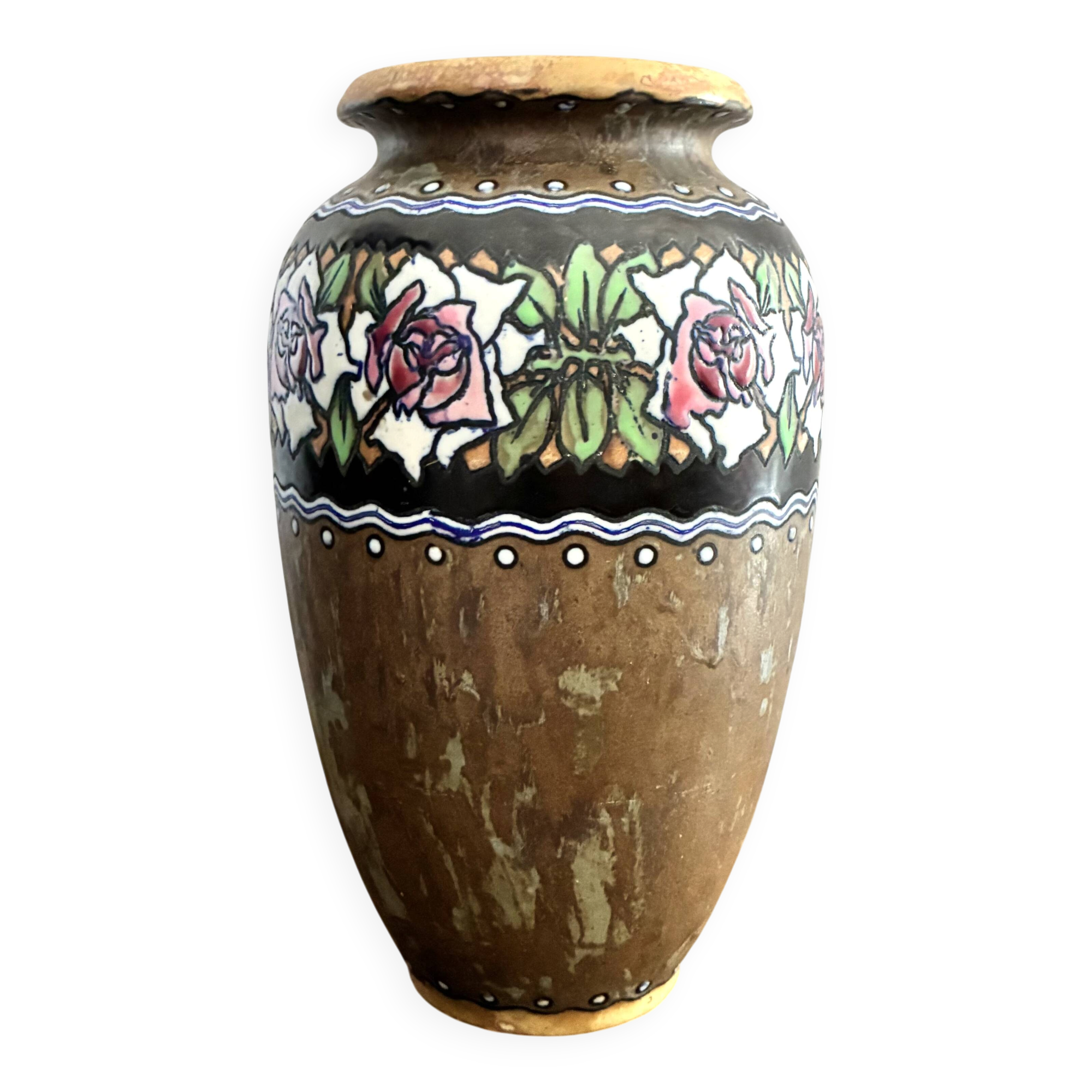 Art deco vase grès boch frères keramis charles catteau d622 shape 914 circa