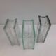 3 vintage glass brick vases