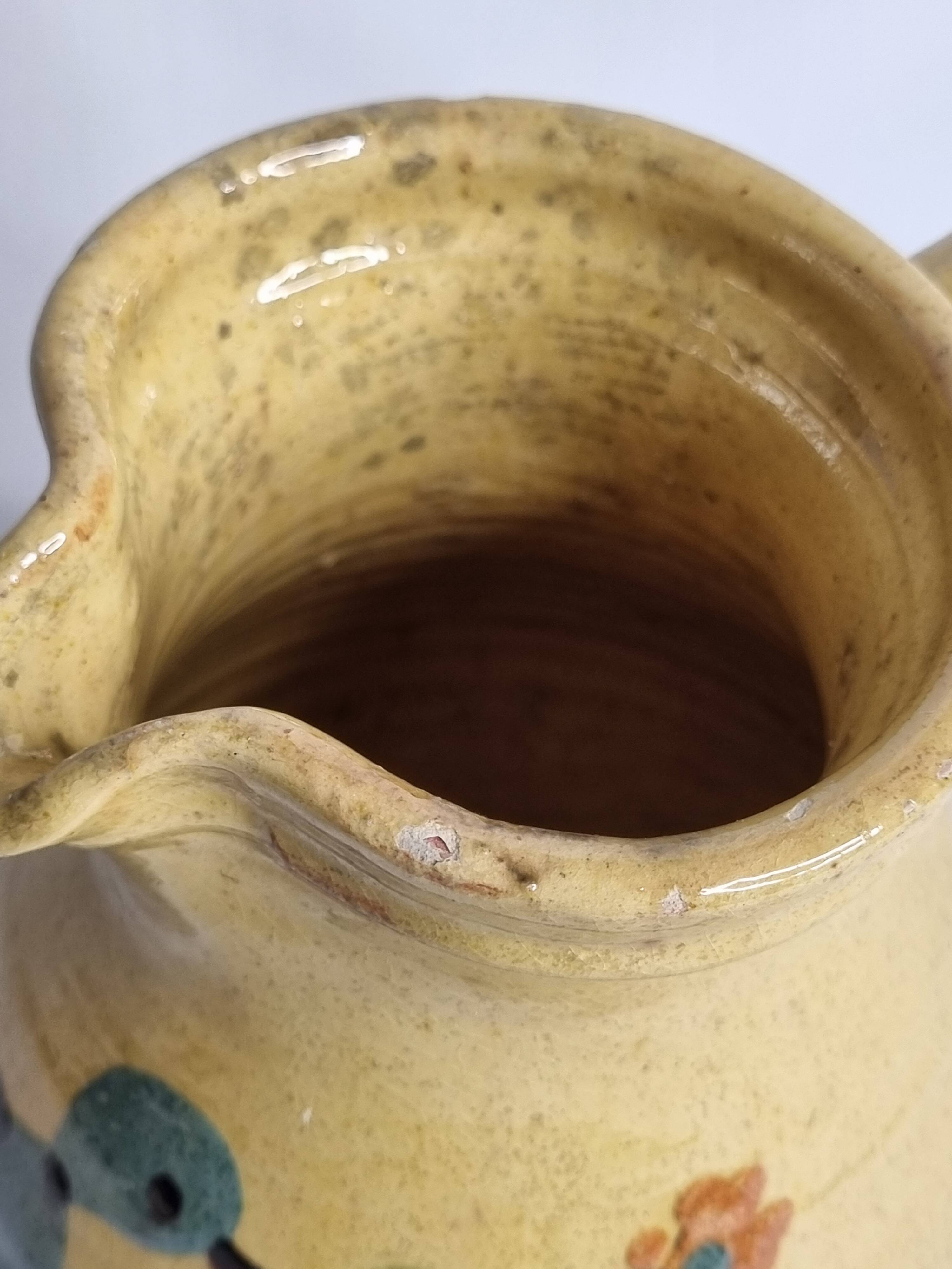 Saint-Jorioz Pitcher (Savoie), Annecy Pottery, Bird Decor, 19 cm