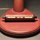 Midcentury leather wrapped French desk lamp style of Jacques Adnet, 1950s
