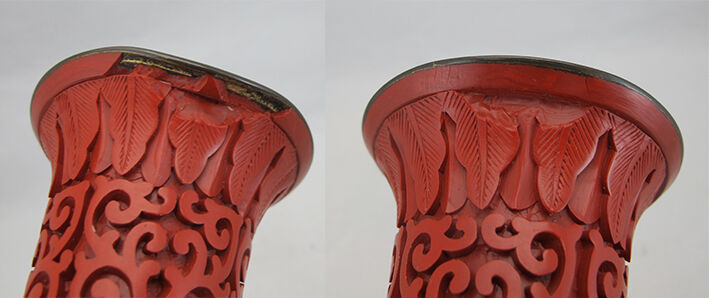 Chinese vase in red lacquer