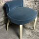 1930 blue velvet hairdresser chair and curved wooden feet