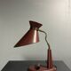 Midcentury leather wrapped French desk lamp style of Jacques Adnet, 1950s