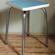 Foot stool in chromed metal, seat in Formica 60s