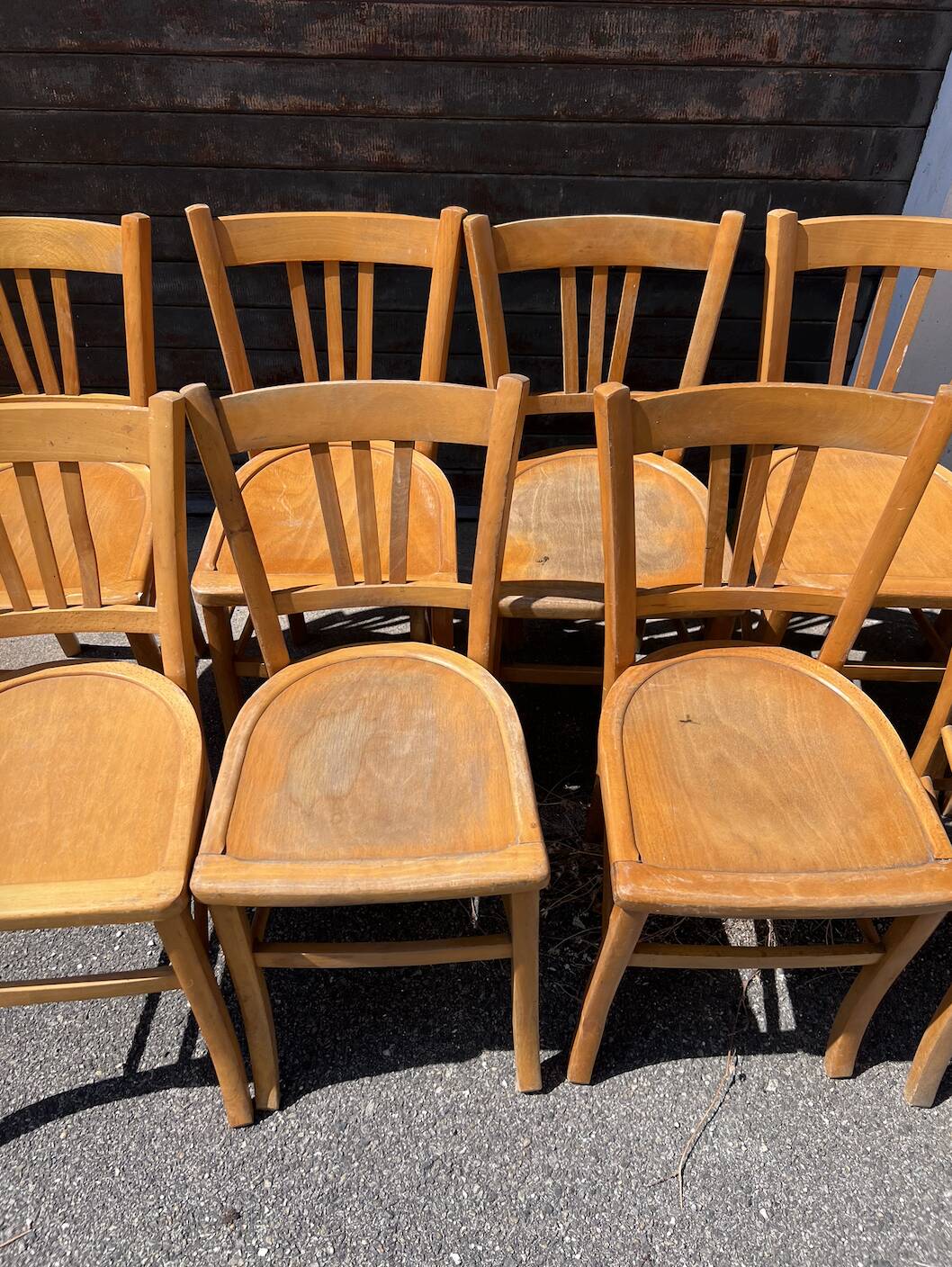 (Lot) 9 chaises bistrot vintage