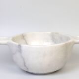 Gabriella – White Natural Marble Bowl with handles  | L 32cm W 20cm H 10cm
