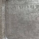 Old Persian tray in silver metal