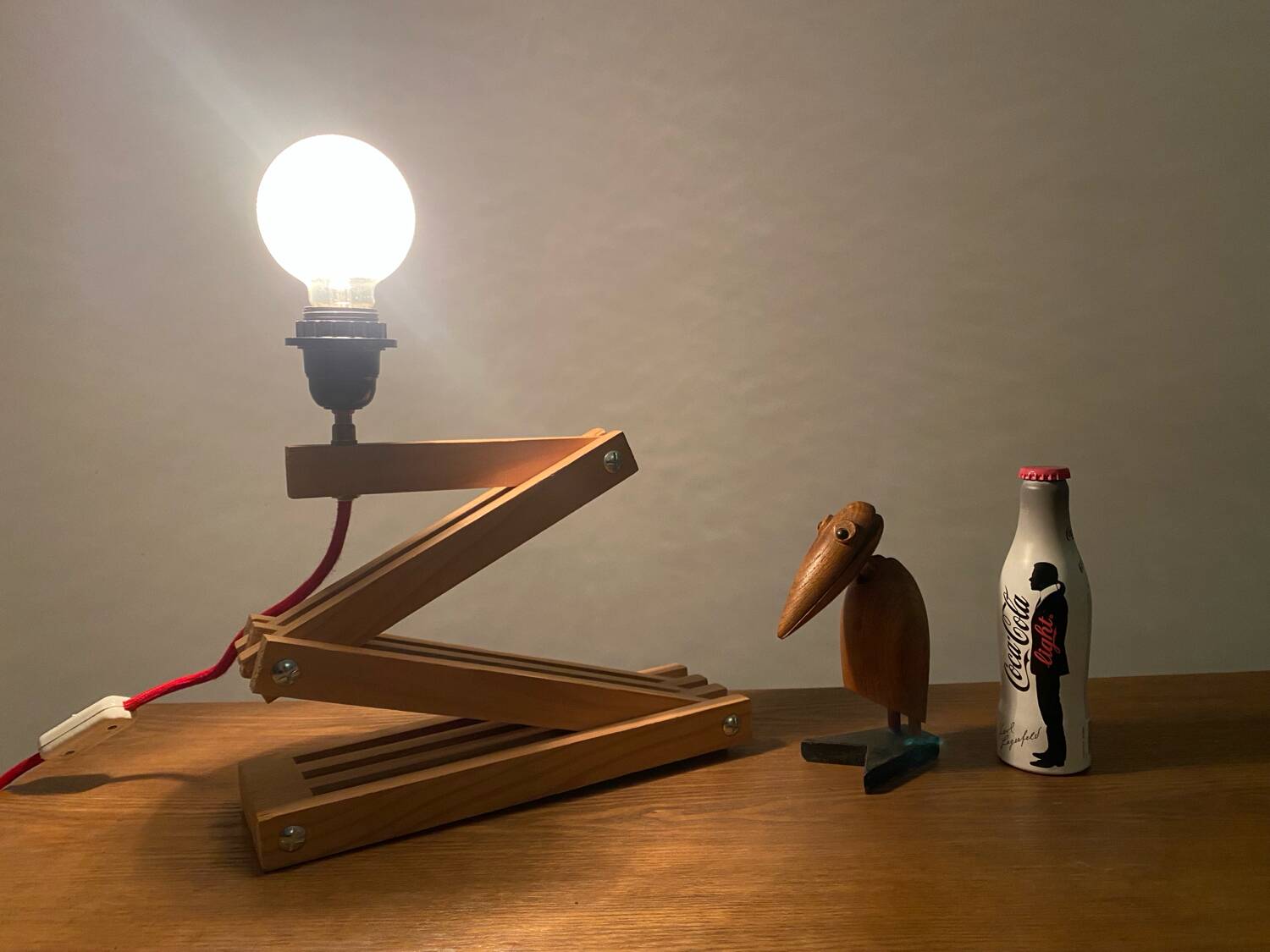 Accordion lamp, vintage Scandinavian design from the 90s, modernist design.